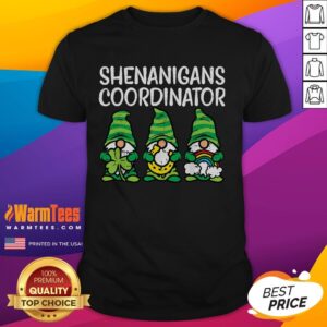 Funny Shenanigans Coordinator Teacher St Patrick's Day Gnome T-Shirt
