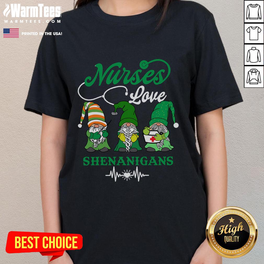Funny St Patrick's Day Nurses Love Shenanigans T-Shirt - Image 3