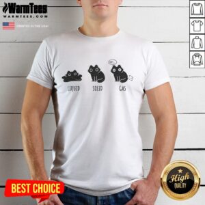 Funny States Of Cat Liquid Solid Gas T-Shirt