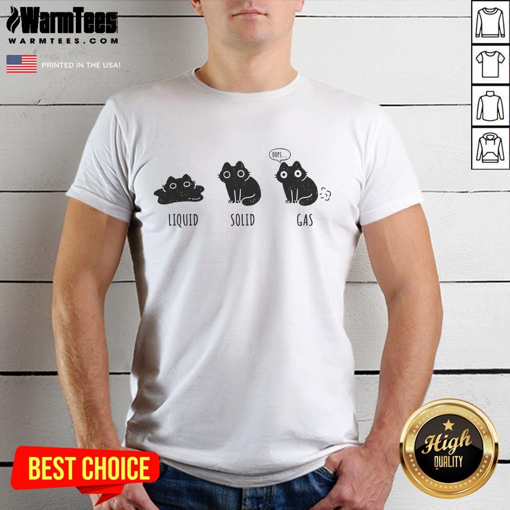Funny States Of Cat Liquid Solid Gas T-Shirt