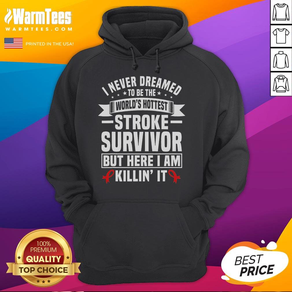 Funny Stroke Survivor Humor Red Ribbon Stroke Support Groups T-Shirt - Image 2