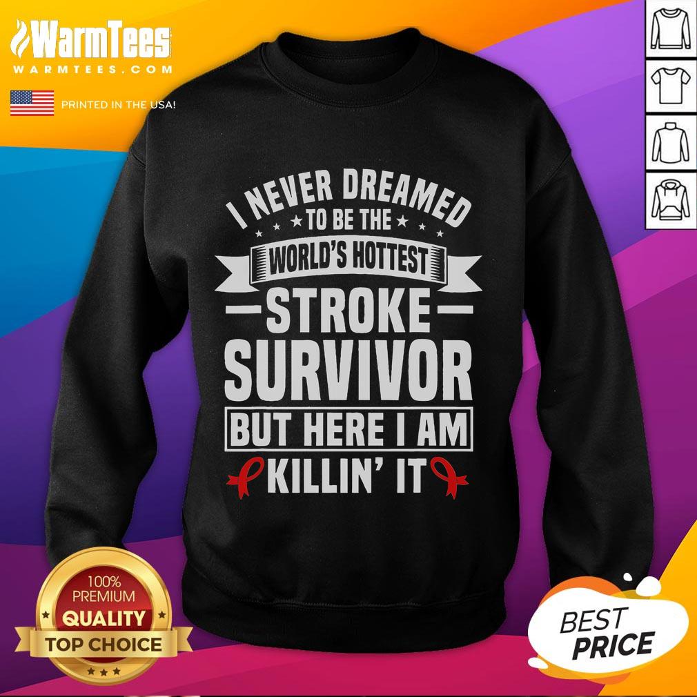 Funny Stroke Survivor Humor Red Ribbon Stroke Support Groups T-Shirt - Image 5