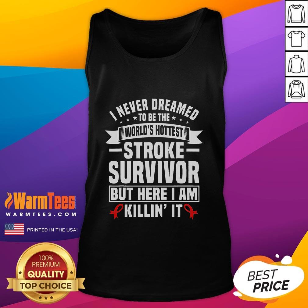 Funny Stroke Survivor Humor Red Ribbon Stroke Support Groups T-Shirt - Image 4