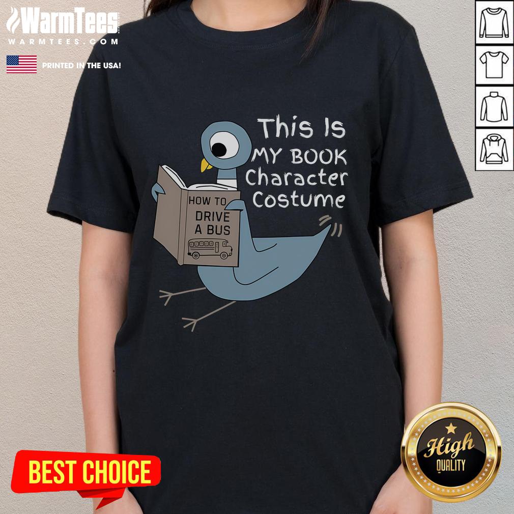 Funny This Is My Book Character Costume Pigeon Kids Reading T-Shirt - Image 3