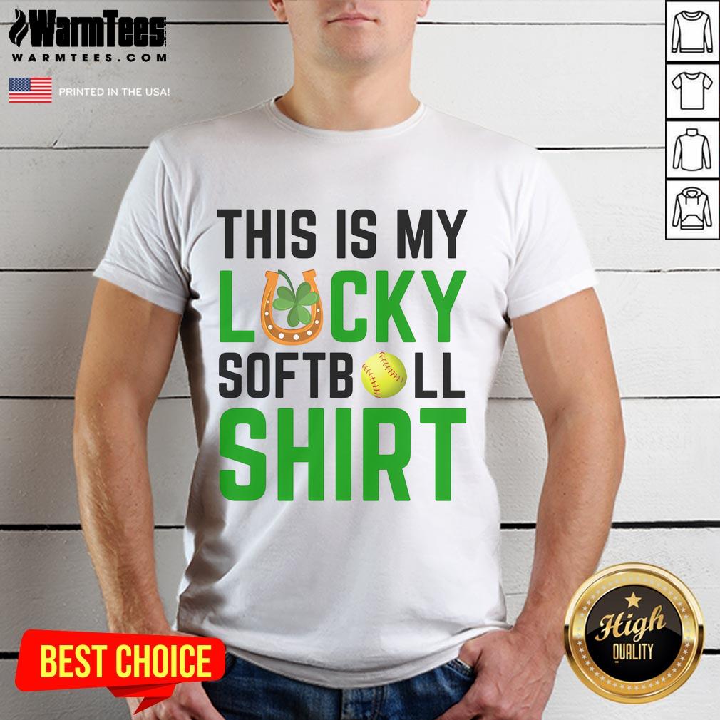 Funny This Is My Lucky Softball Sport Game St Patrick's Day T-Shirt