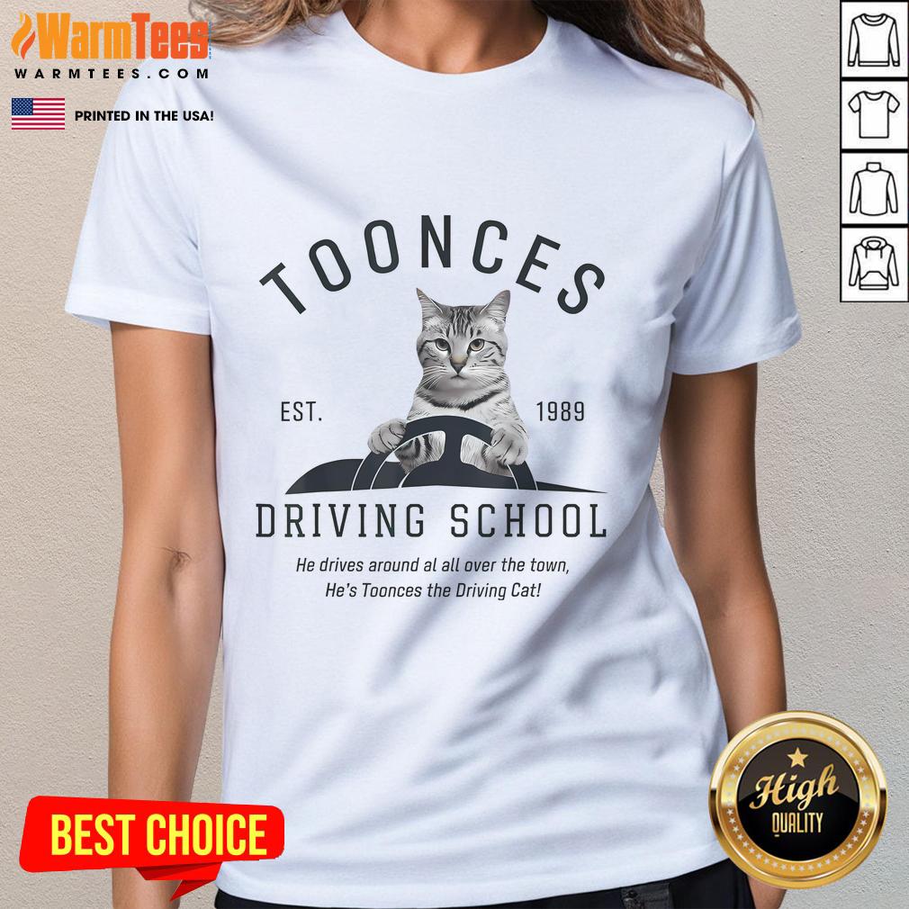 Funny Toonces Driving School Cat Est 1989 T-Shirt - Image 3
