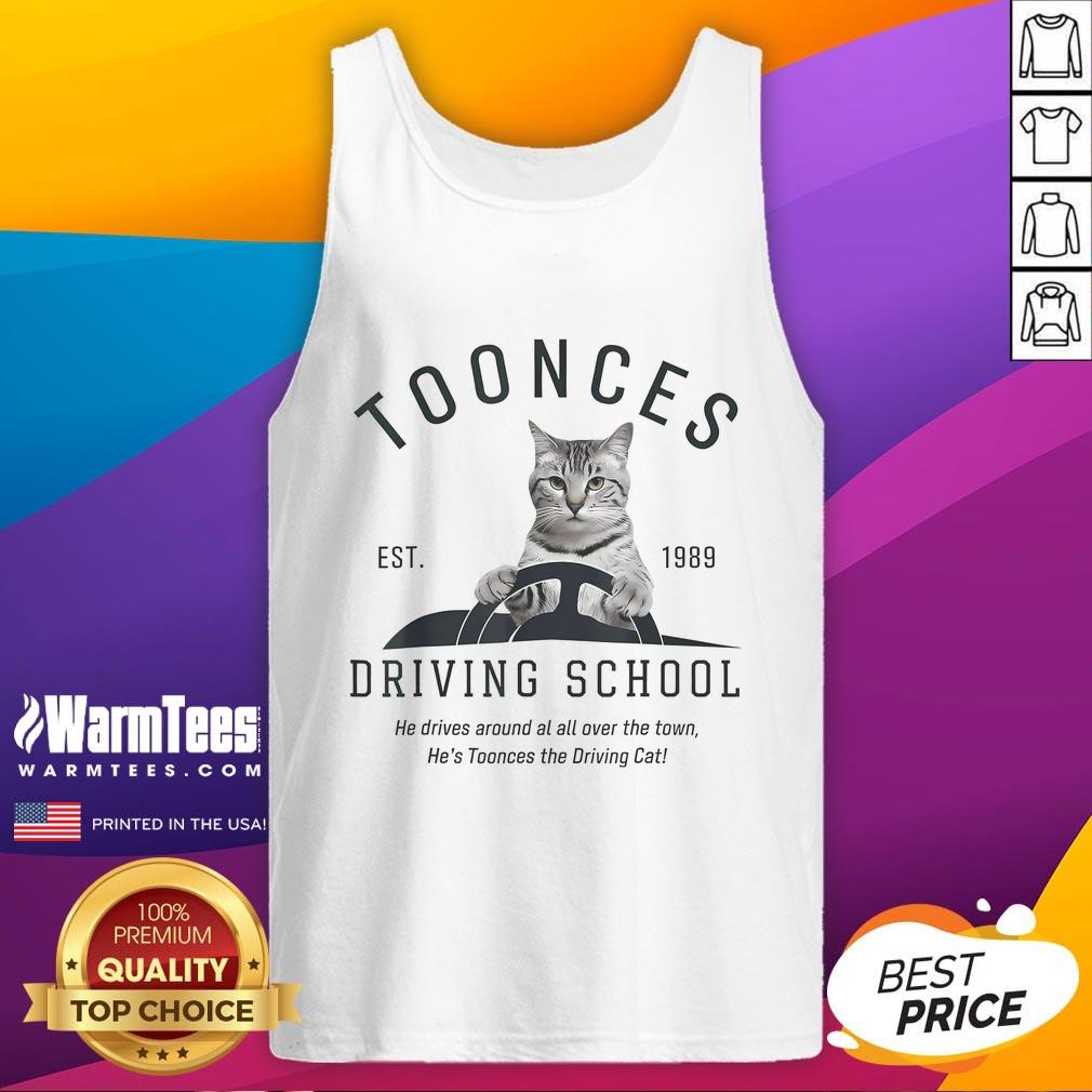 Funny Toonces Driving School Cat Est 1989 T-Shirt - Image 4