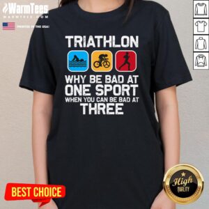 Alternative view of Funny Triathlon Triathlete Swim Bike Run Sport T-Shirt