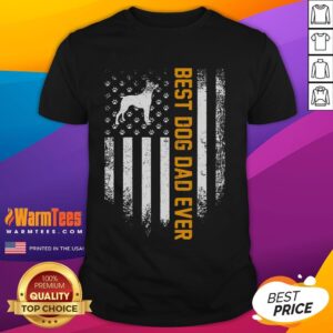 Funny Vintage USA Best Boxer Dog Dad Ever American Flag T-Shirt