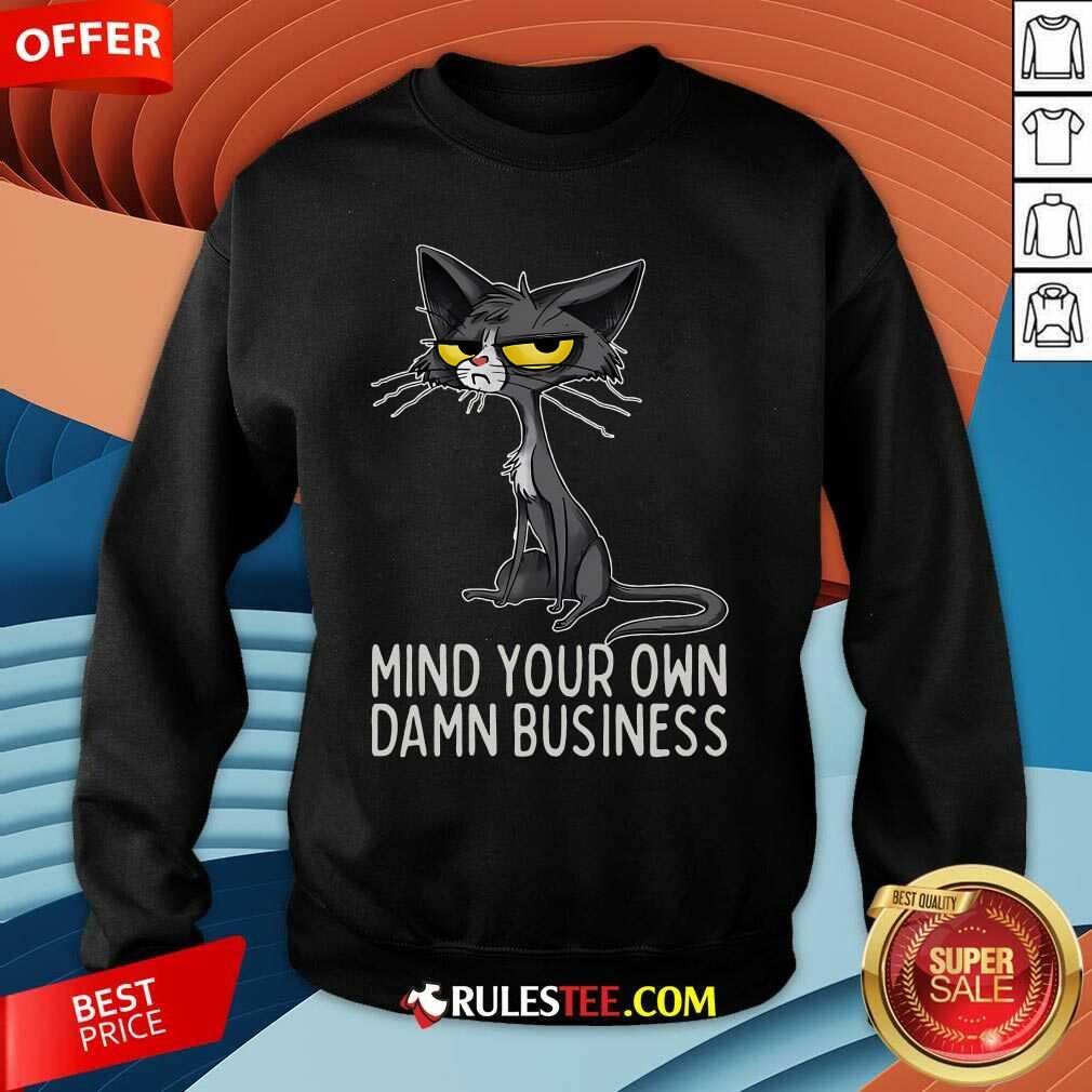Funny Waltz 2024 Mind Your Own Damn Business Cat Lady T-Shirt - Image 3