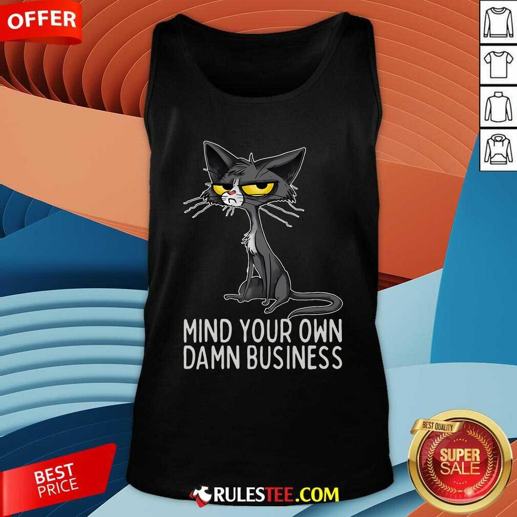 Funny Waltz 2024 Mind Your Own Damn Business Cat Lady T-Shirt - Image 5