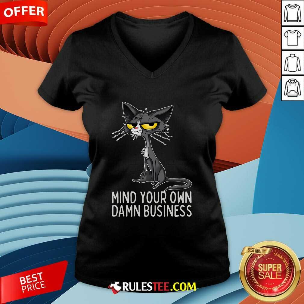 Funny Waltz 2024 Mind Your Own Damn Business Cat Lady T-Shirt - Image 4