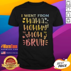Funny Went From Mama Mommy Mom To Bruh Happy Mothers Day T-Shirt