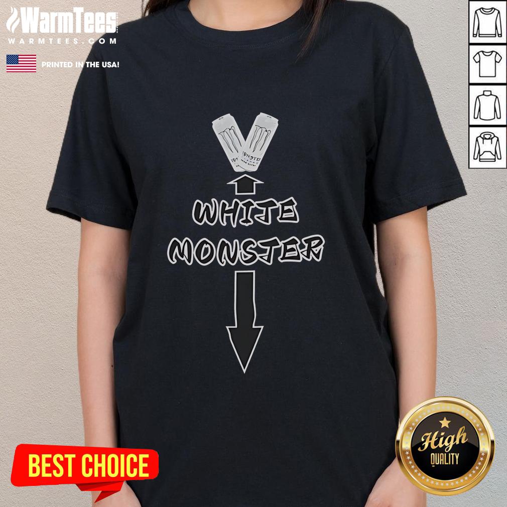 Funny White Monster Meme T-Shirt - Image 3