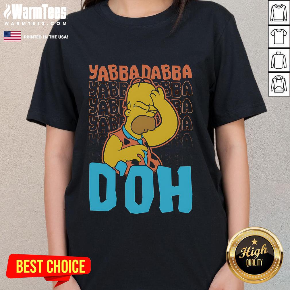 Funny Yabba Dabba D'oh Homer Stone Age T-Shirt - Image 3