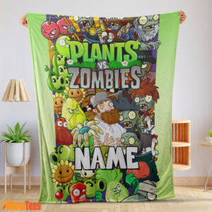 Game Plants Vs Zombies All Character Blanket Fleece Customized Blanket