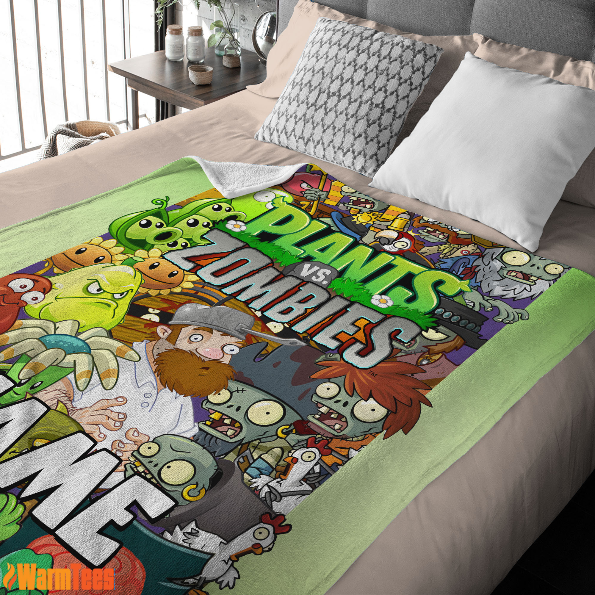 Game Plants Vs Zombies All Character Blanket Fleece Customized Blanket - Image 2