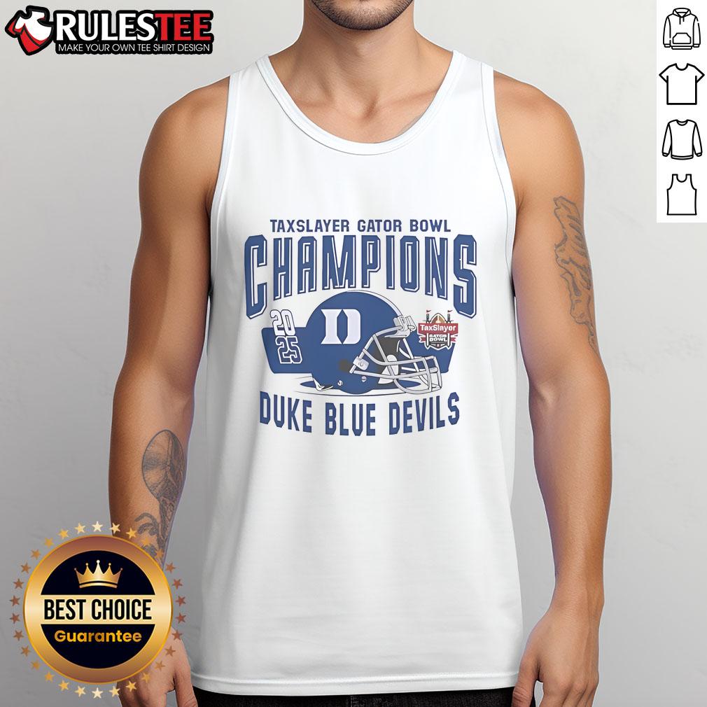 Good 2025 Gator Bowl Champions Duke Blue Devils Helmet T-Shirt - Image 4