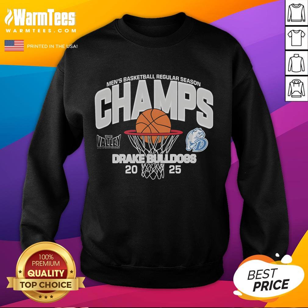 Good 2025 MVC Men's Basketball Champions Drake Bulldogs T-Shirt - Image 5