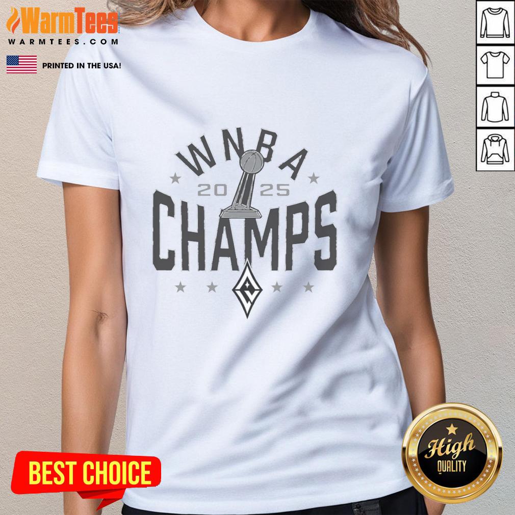 Good 2025 WNBA Champs Las Vegas Aces Trophy Logo T-Shirt - Image 3