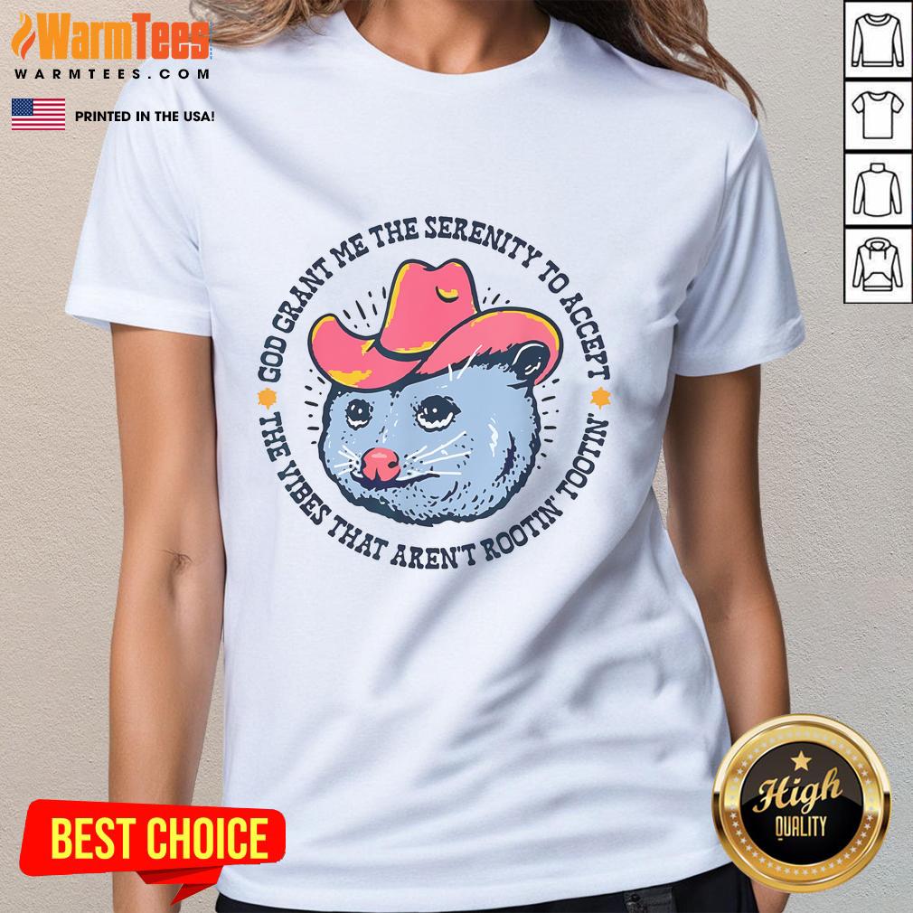 Good Accept The Vibes That Aren't Rootin Tootin Funny Opossum T-Shirt - Image 3