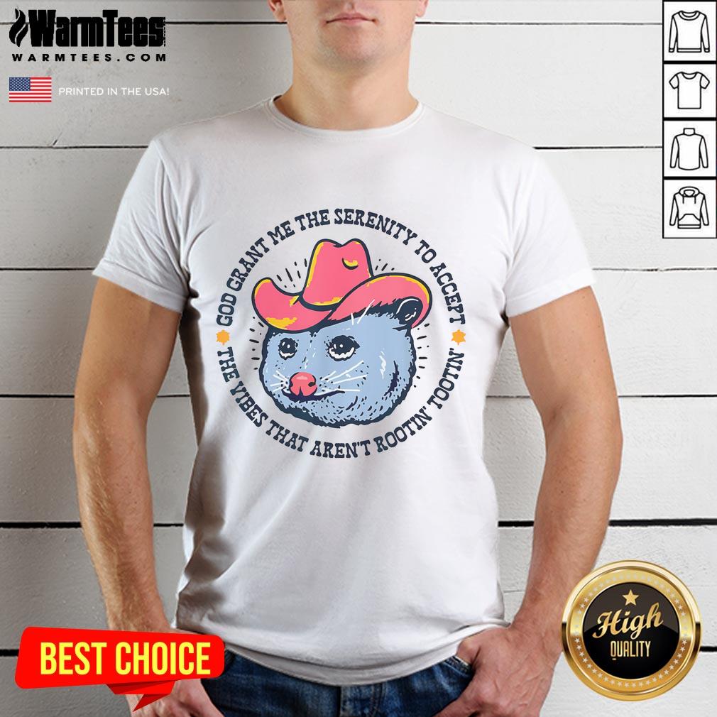 Good Accept The Vibes That Aren't Rootin Tootin Funny Opossum T-Shirt