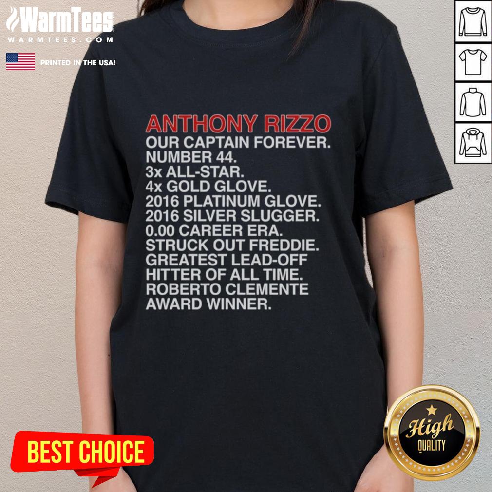 Good Anthony Rizzo Our Captain's Accomplishments T-Shirt - Image 3