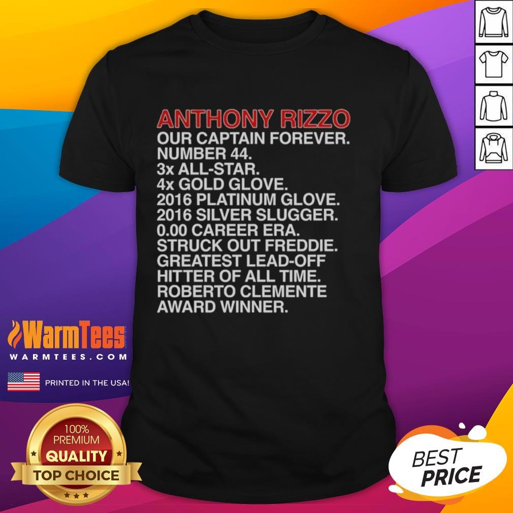 Good Anthony Rizzo Our Captain's Accomplishments T-Shirt