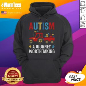 Alternative view of Good Autism A Journey Worth Taking Autism Tractor Autistic T-Shirt