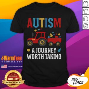 Good Autism A Journey Worth Taking Autism Tractor Autistic T-Shirt