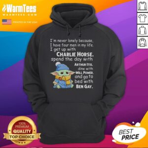 Alternative view of Good Baby Yoda Crying I'm Never Lonely Because I Have Four Men In My Life I Get Up With Charlie Horse T-Shirt