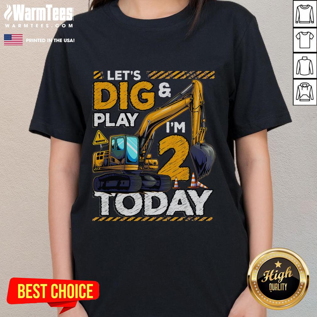Good Birthday Boy 2 Construction 2nd Birthday Excavator Birthday T-Shirt - Image 3
