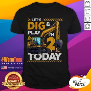 Good Birthday Boy 2 Construction 2nd Birthday Excavator Birthday T-Shirt