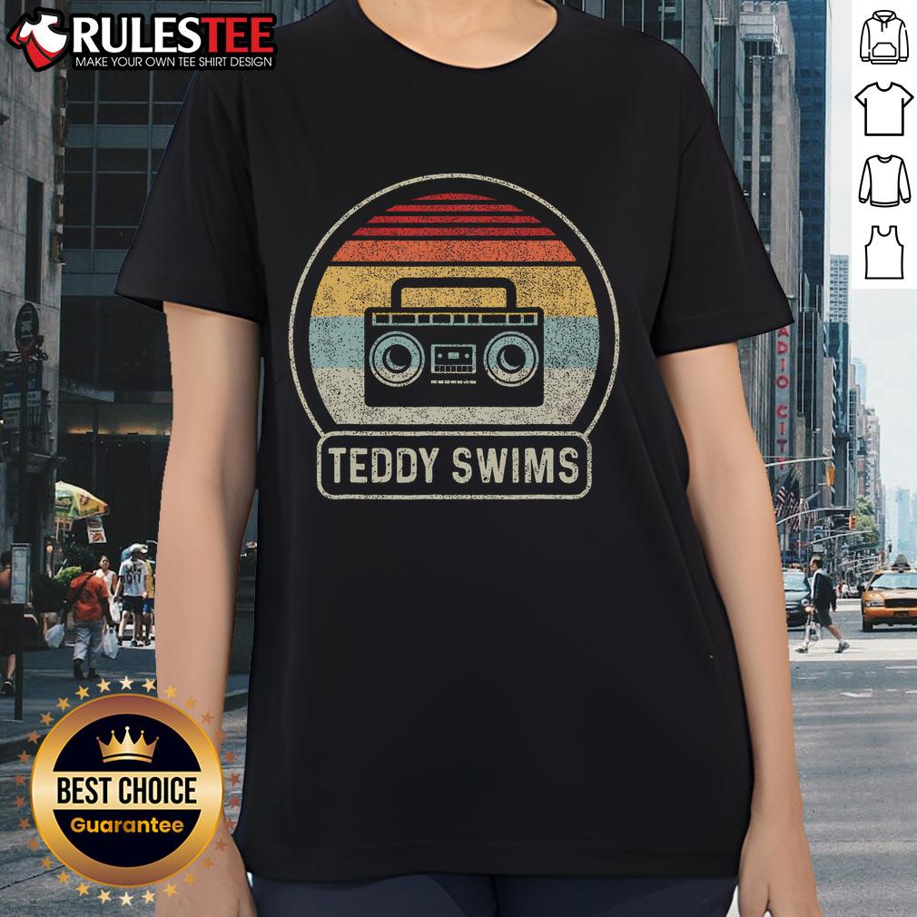 Good Cassette Tape Teddy Swims 90s Music Retro Sunset T-Shirt - Image 3