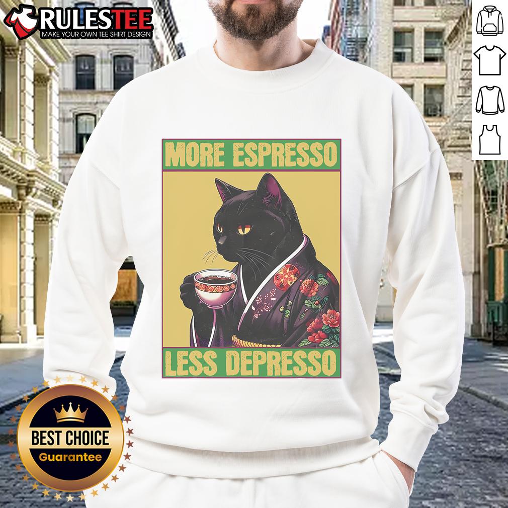 Good Cat More Espresso Less Depresso T-Shirt - Image 5