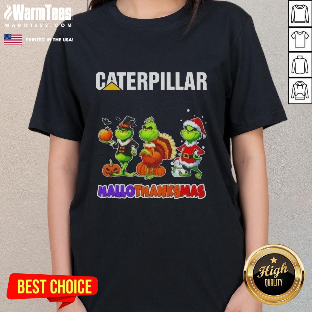 Good Cater Pillar X Grinch Cosplay Happy HalloThanksMas T-Shirt - Image 3