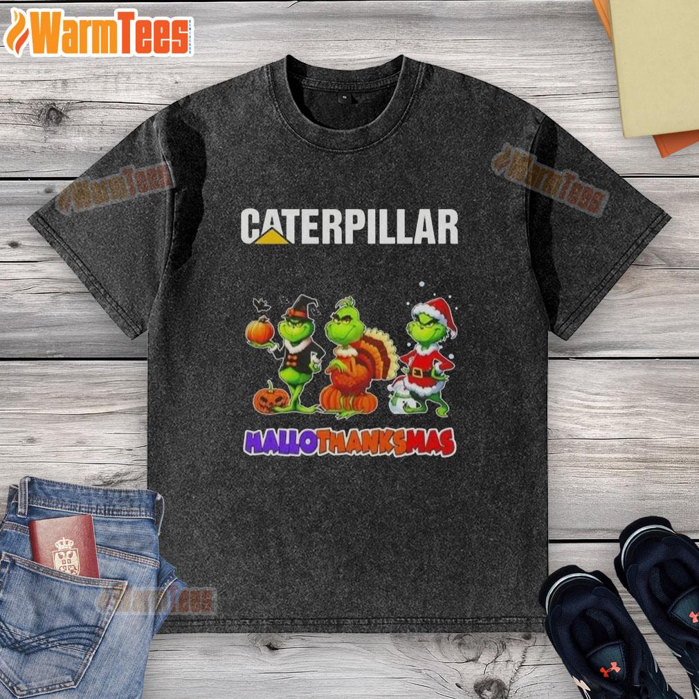 Good Cater Pillar X Grinch Cosplay Happy HalloThanksMas T-Shirt - Image 6