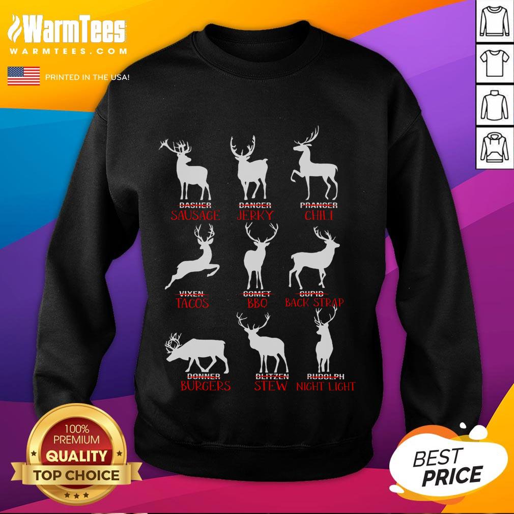 Good Christmas Deer Hunters All Of Santa's Reindeer Xmas T-Shirt - Image 5