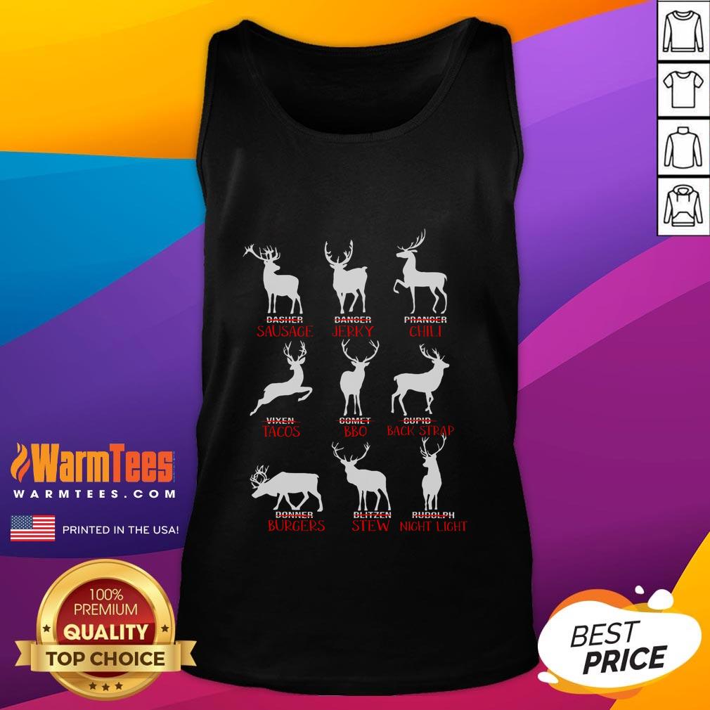 Good Christmas Deer Hunters All Of Santa's Reindeer Xmas T-Shirt - Image 4