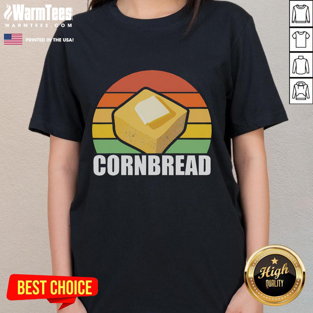 Good Cornbread Corn Bread Baking Thanksgiving Vintage Sunset T-Shirt - Image 3