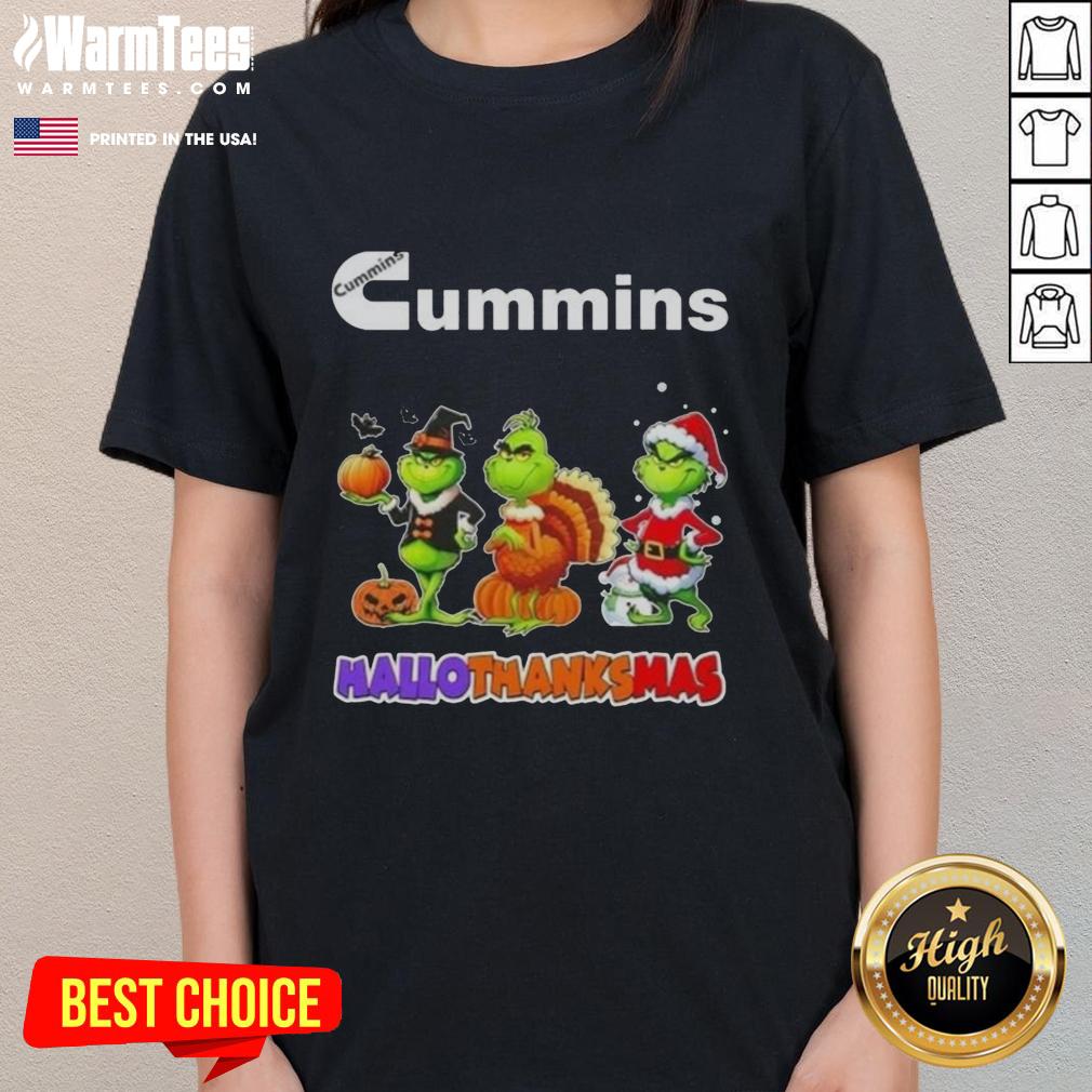 Good Cummins X Grinch Cosplay Happy HalloThanksMas T-Shirt - Image 3