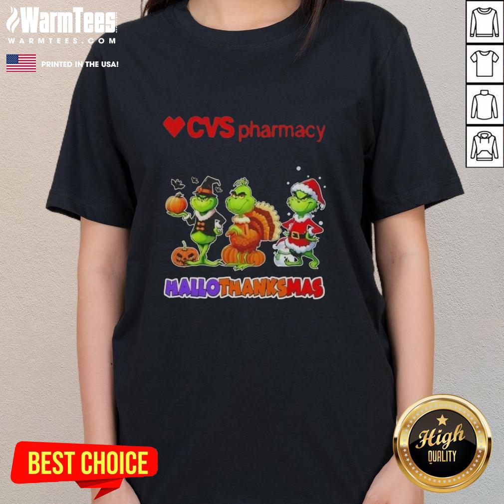 Good Cvsharmacy X Grinch Cosplay Happy HalloThanksMas T-Shirt - Image 3