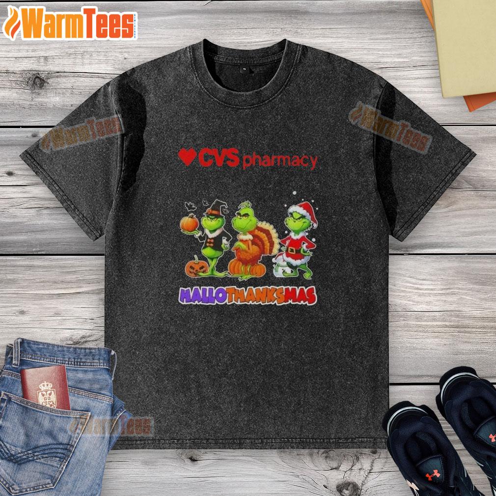 Good Cvsharmacy X Grinch Cosplay Happy HalloThanksMas T-Shirt - Image 6
