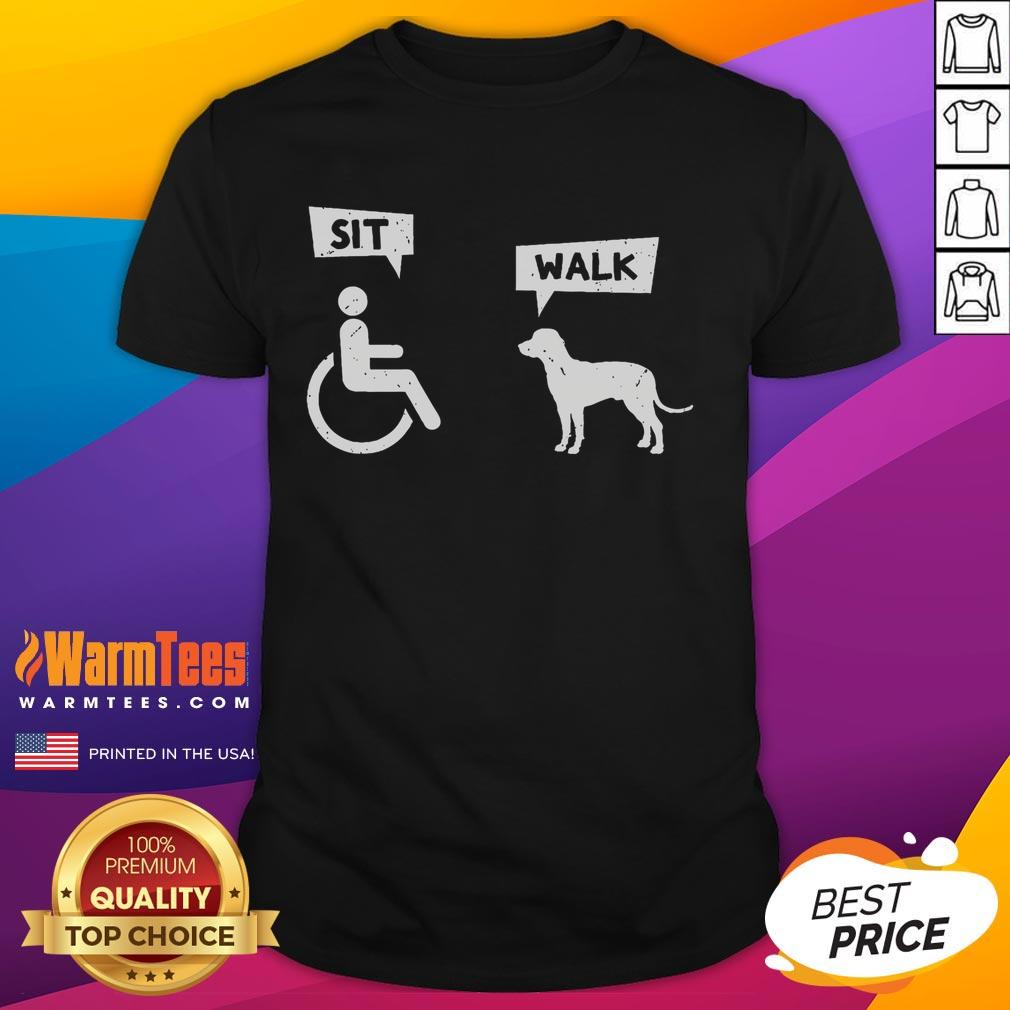 Good Dog Pet Lover Funny Sit Walk Wheelchair T-Shirt