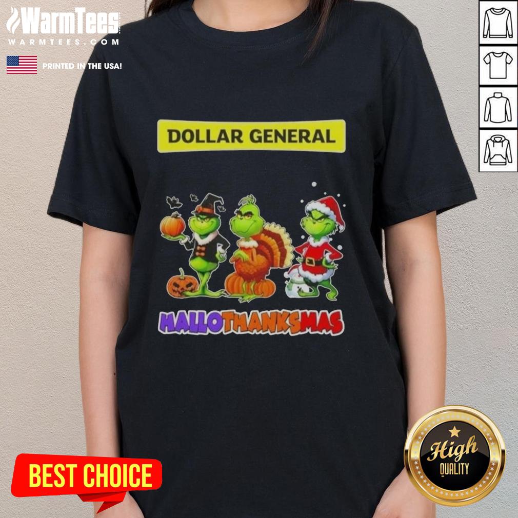 Good Dollar Genaral X Grinch Cosplay Happy HalloThanksMas T-Shirt - Image 3