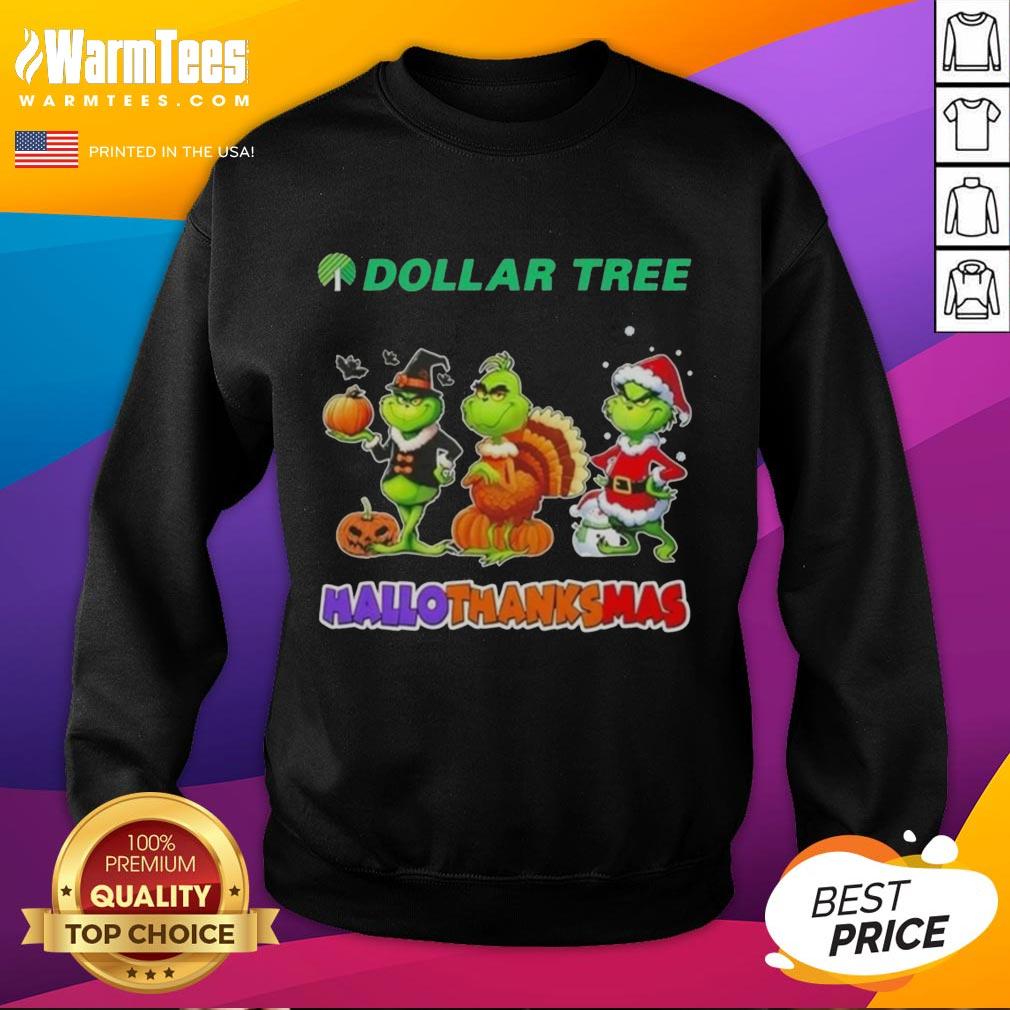 Good Dollar Tree X Grinch Cosplay Happy HalloThanksMas T-Shirt - Image 5
