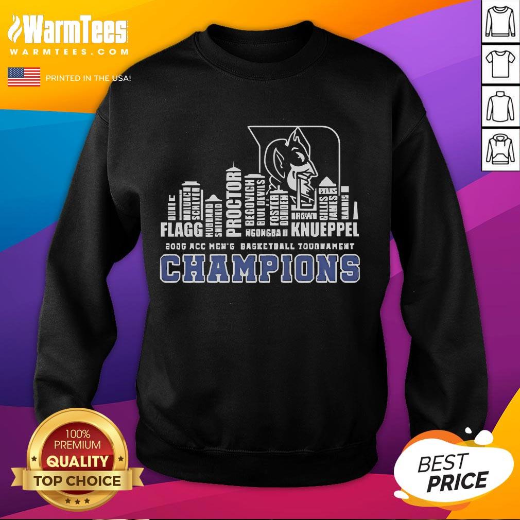 Good Duke 2025 Acc Men's Basketball Tournament Champions Name Skyline T-Shirt - Image 5