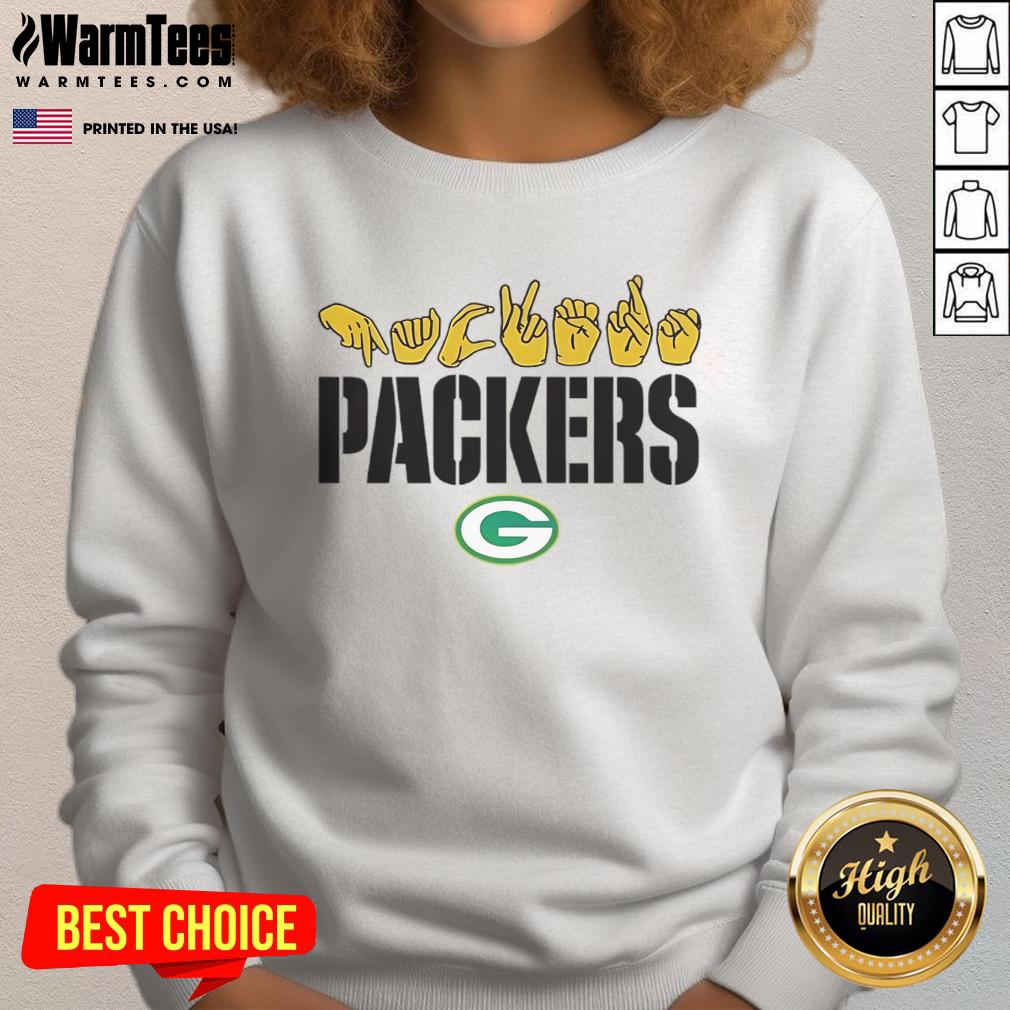 Good Green Bay Packers Football Homage Youth Love Sign Hand Signals T-Shirt - Image 5