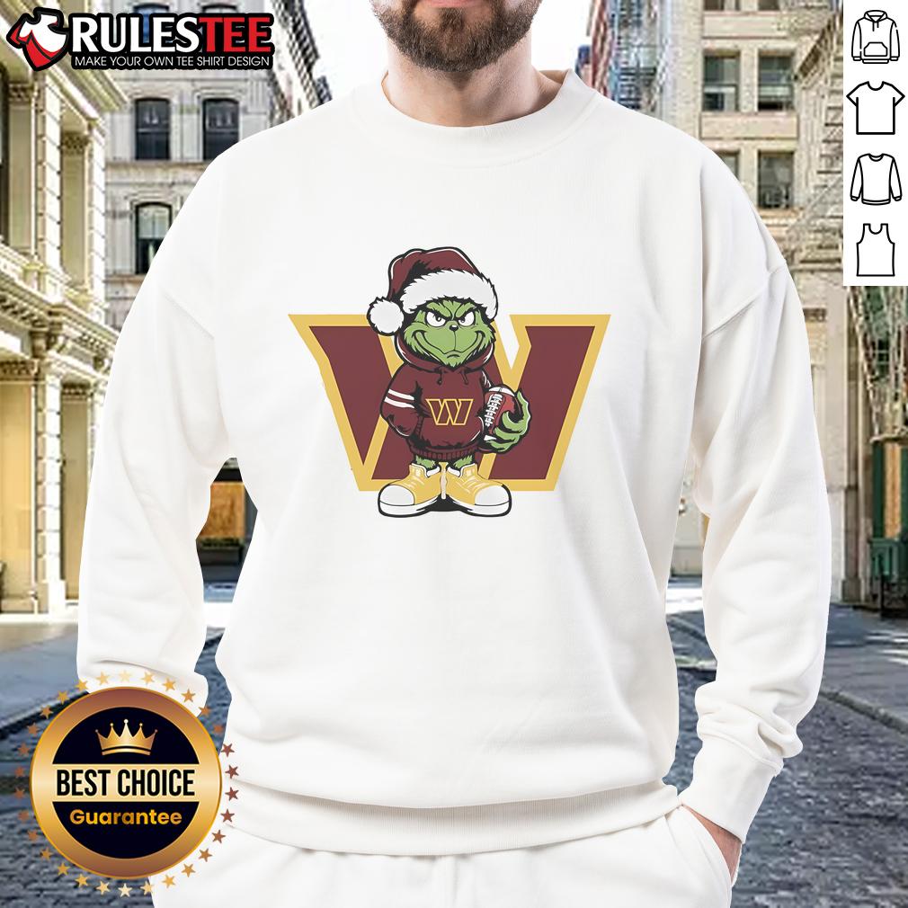 Good Grinch Hug Ball Washington Commanders Christmas T-Shirt - Image 5