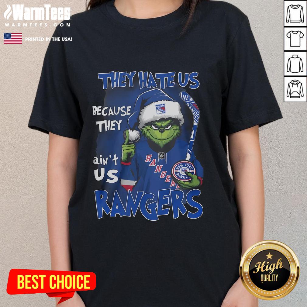 Good Grinch They Hate Us Because They Aint Us New York Rangers T-Shirt - Image 3